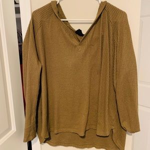 Urban Outfitters olive waffle knit hoodie